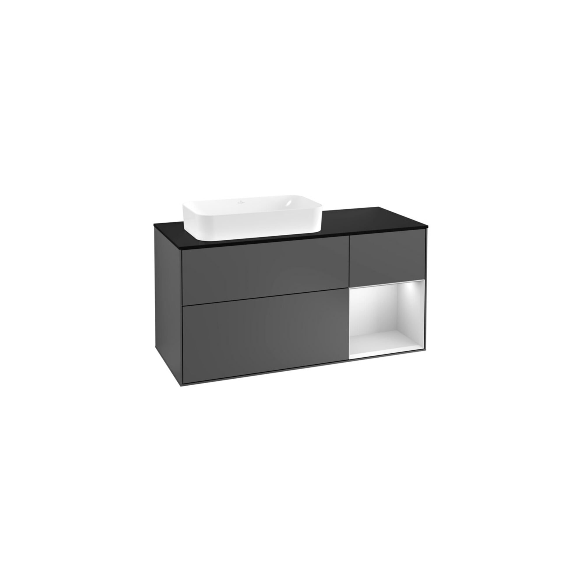 V&B Waschtischunterschrank Wandbeleuchtung Finion 120cm, Pl b m, Rg r w m Lac, Anthrac. m ; Villeroy & Boch