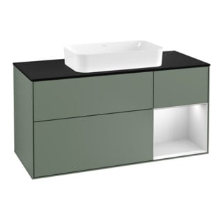 V&B Waschtischunterschrank Wandbeleuchtung Finion 120cm, Pl b m, Rg r w m Lac, Oli. m Lac