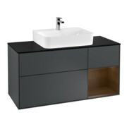 V&B Waschtischunterschrank Wandbeleuchtung Finion 120cm, Pl b m, Rg r wal ven, md b m Lac
