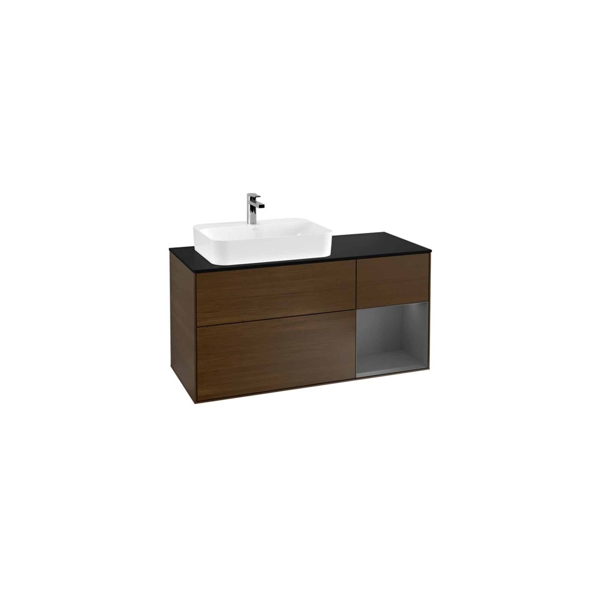 V&B Waschtischunterschrank Wandbeleuchtung Finion 120cm, Pl b m, Rg re Anthrac. m, wal ven ; Villeroy & Boch