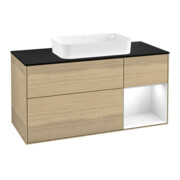 V&B Waschtischunterschrank Wandbeleuchtung Finion 120cm, Pl b m, Rg re glo wh. Lac, Oa ven