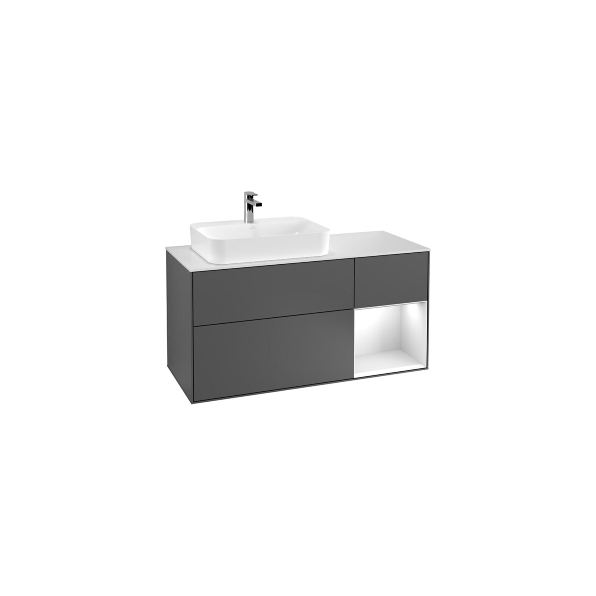 V&B Waschtischunterschrank Wandbeleuchtung Finion 120cm, Pl b m, Rg re si Gr m Lac, Oa ven ; Villeroy & Boch