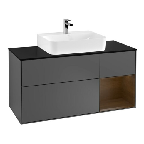 V&B Waschtischunterschrank Wandbeleuchtung Finion 120cm, Pl b m, Rg re wal ven, Anthrac. m