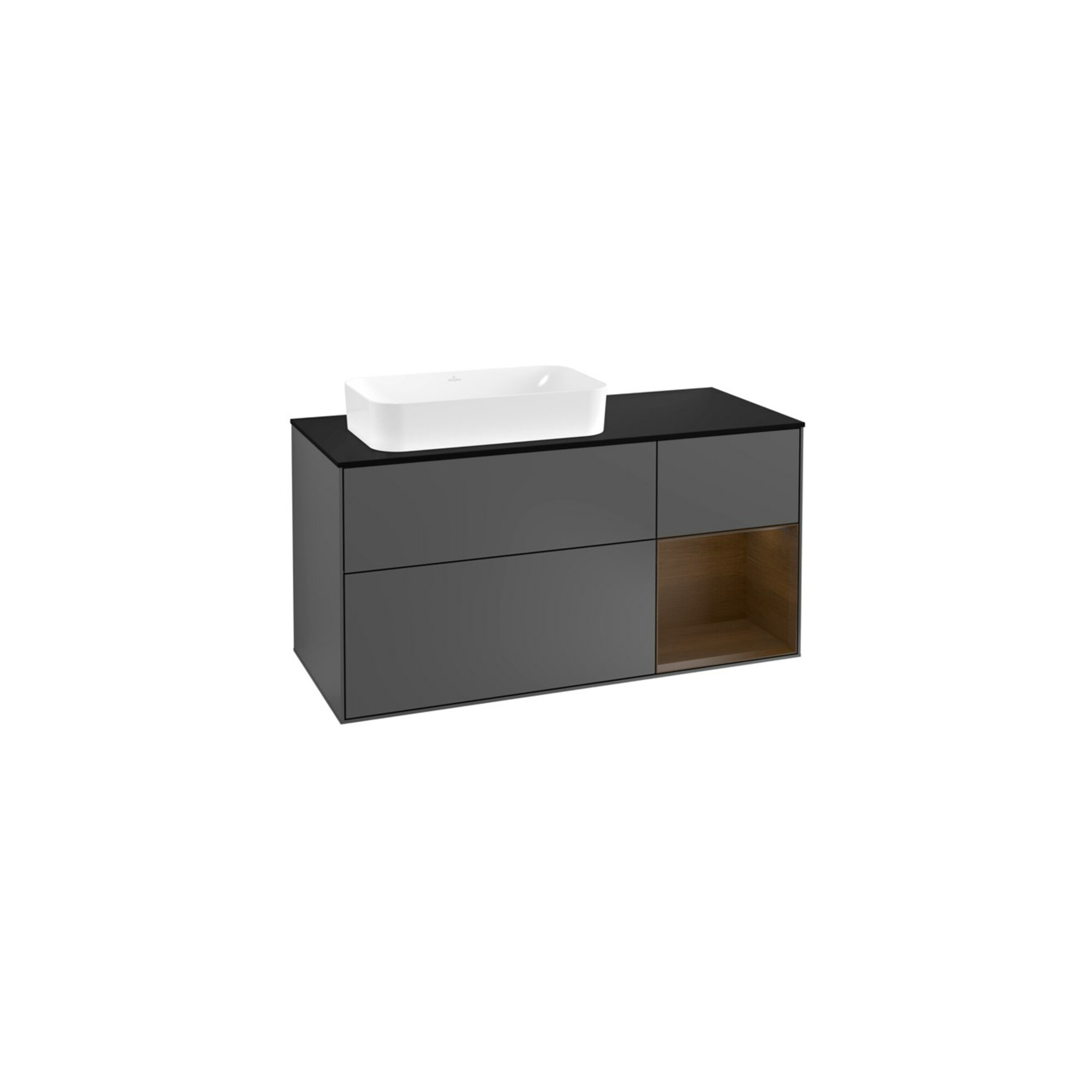 V&B Waschtischunterschrank Wandbeleuchtung Finion 120cm, Pl b m, Rg re wal ven, Anthrac. m ; Villeroy & Boch