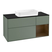 V&B Waschtischunterschrank Wandbeleuchtung Finion 120cm, Pl b m, Rg re wal ven, Oli. m Lac