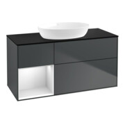 V&B Waschtischunterschrank Wandbeleuchtung Finion 120cm, Pl b m, Rg w m Lac, md bl. m Lac