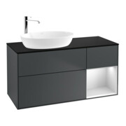 V&B Waschtischunterschrank Wandbeleuchtung Finion 120cm, Pl b m, Rg w m Lac, md bl. m Lac