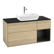 V&B Waschtischunterschrank Wandbeleuchtung Finion 120cm, Pl bla m, Reg bla m Lac, Oa ven