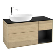 V&B Waschtischunterschrank Wandbeleuchtung Finion 120cm, Pl bla m, Reg bla m Lac, Oa ven