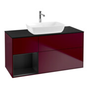 V&B Waschtischunterschrank Wandbeleuchtung Finion 120cm, Pl bla m, Reg bla m Lac, Peo m