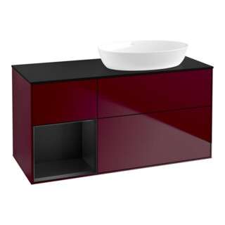 V&B Waschtischunterschrank Wandbeleuchtung Finion 120cm, Pl bla m, Reg bla m Lac, Peo m