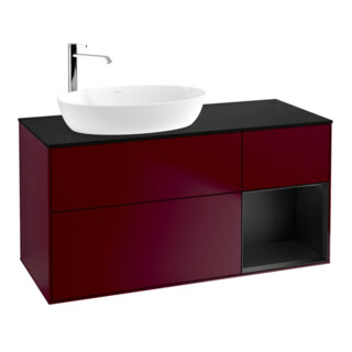 V&B Waschtischunterschrank Wandbeleuchtung Finion 120cm, Pl bla m, Reg bla m Lac, Peo m