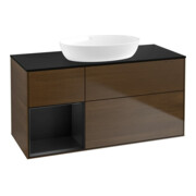 V&B Waschtischunterschrank Wandbeleuchtung Finion 120cm, Pl bla m, Reg bla m Lac, wal ven