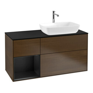 V&B Waschtischunterschrank Wandbeleuchtung Finion 120cm, Pl bla m, Reg bla m Lac, wal ven