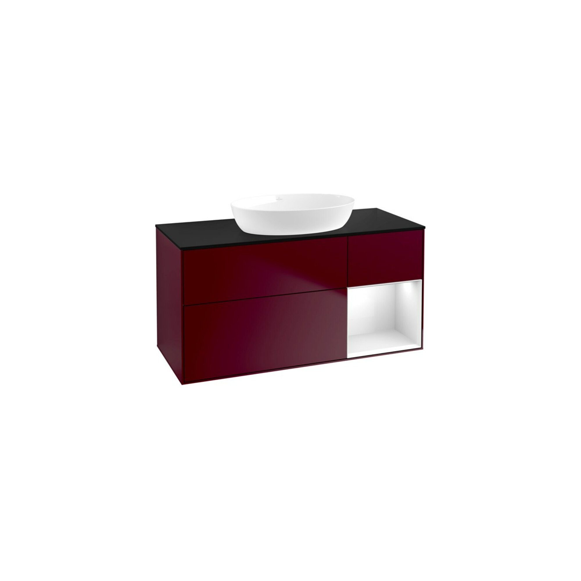 V&B Waschtischunterschrank Wandbeleuchtung Finion 120cm, Pl bla m, Reg glo wh. Lac, Peo m ; Villeroy & Boch