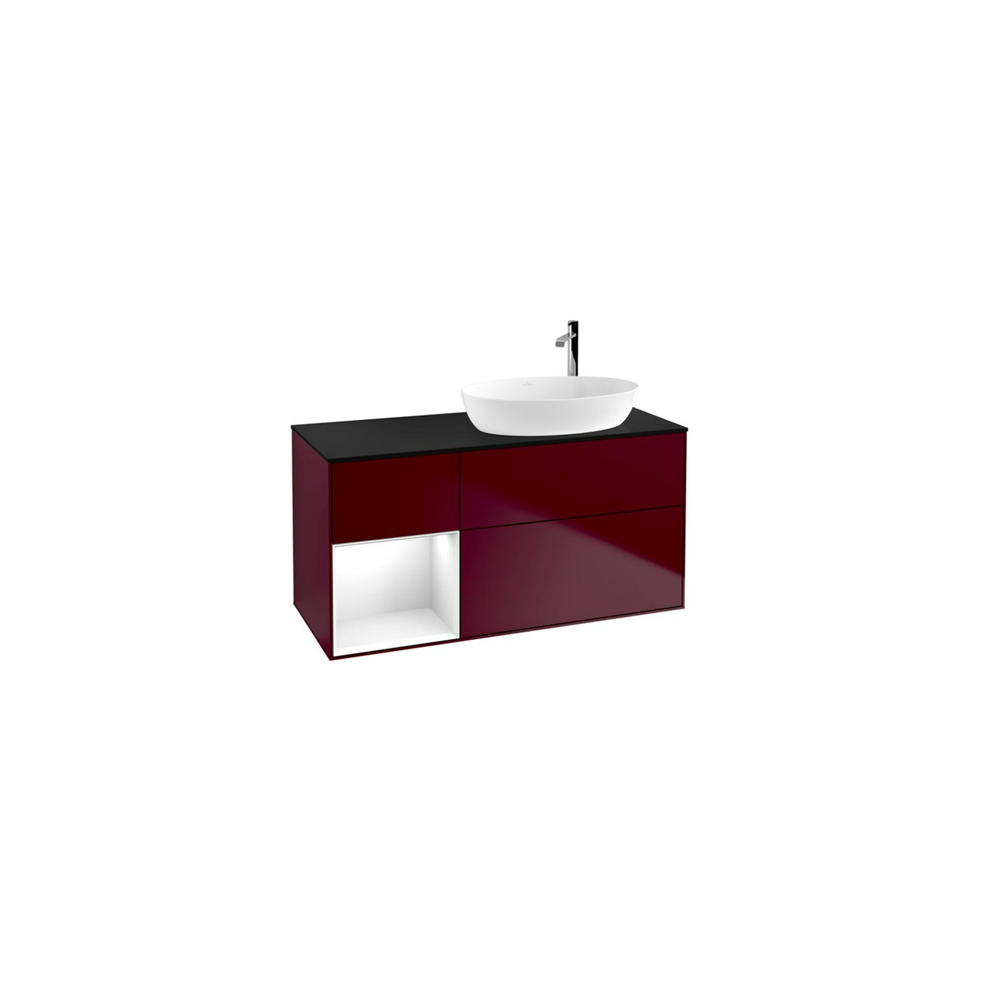 V&B Waschtischunterschrank Wandbeleuchtung Finion 120cm, Pl bla m, Reg glo wh. Lac, Peo m ; Villeroy & Boch