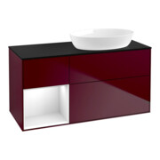 V&B Waschtischunterschrank Wandbeleuchtung Finion 120cm, Pl bla m, Reg glo wh. Lac, Peo m