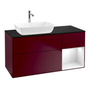 V&B Waschtischunterschrank Wandbeleuchtung Finion 120cm, Pl bla m, Reg glo wh. Lac, Peo m