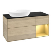V&B Waschtischunterschrank Wandbeleuchtung Finion 120cm, Pl bla m, Reg gol m Lac, Oa ven