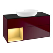 V&B Waschtischunterschrank Wandbeleuchtung Finion 120cm, Pl bla m, Reg gol m Lac, Peo m