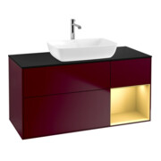 V&B Waschtischunterschrank Wandbeleuchtung Finion 120cm, Pl bla m, Reg gol m Lac, Peo m