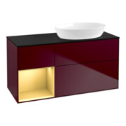 V&B Waschtischunterschrank Wandbeleuchtung Finion 120cm, Pl bla m, Reg gol m Lac, Peo m