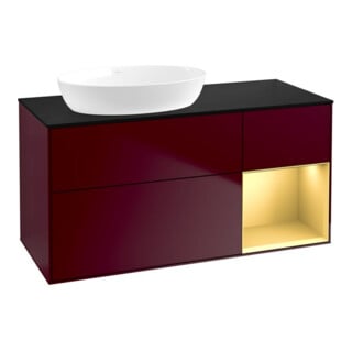 V&B Waschtischunterschrank Wandbeleuchtung Finion 120cm, Pl bla m, Reg gol m Lac, Peo m
