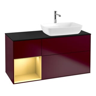 V&B Waschtischunterschrank Wandbeleuchtung Finion 120cm, Pl bla m, Reg gol m Lac, Peo m