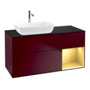 V&B Waschtischunterschrank Wandbeleuchtung Finion 120cm, Pl bla m, Reg gol m Lac, Peo m