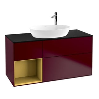 V&B Waschtischunterschrank Wandbeleuchtung Finion 120cm, Pl bla m, Reg gol m Lac, Peo m