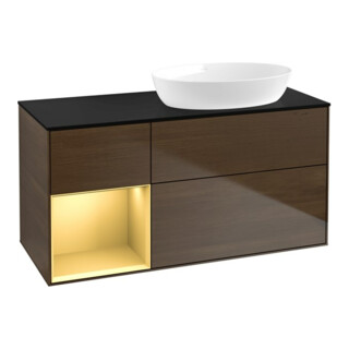 V&B Waschtischunterschrank Wandbeleuchtung Finion 120cm, Pl bla m, Reg gol m Lac, wal ven