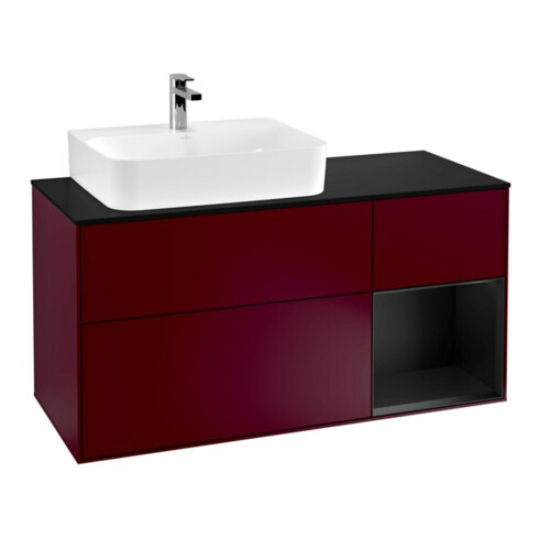 V&B Waschtischunterschrank Wandbeleuchtung Finion 120cm, Pl bla m, Reg li bla m Lac, Peo m