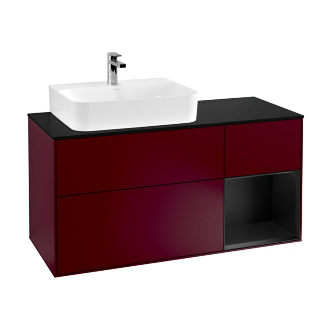 V&B Waschtischunterschrank Wandbeleuchtung Finion 120cm, Pl bla m, Reg li bla m Lac, Peo m