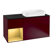 V&B Waschtischunterschrank Wandbeleuchtung Finion 120cm, Pl bla m, Reg li gol m, Peo m