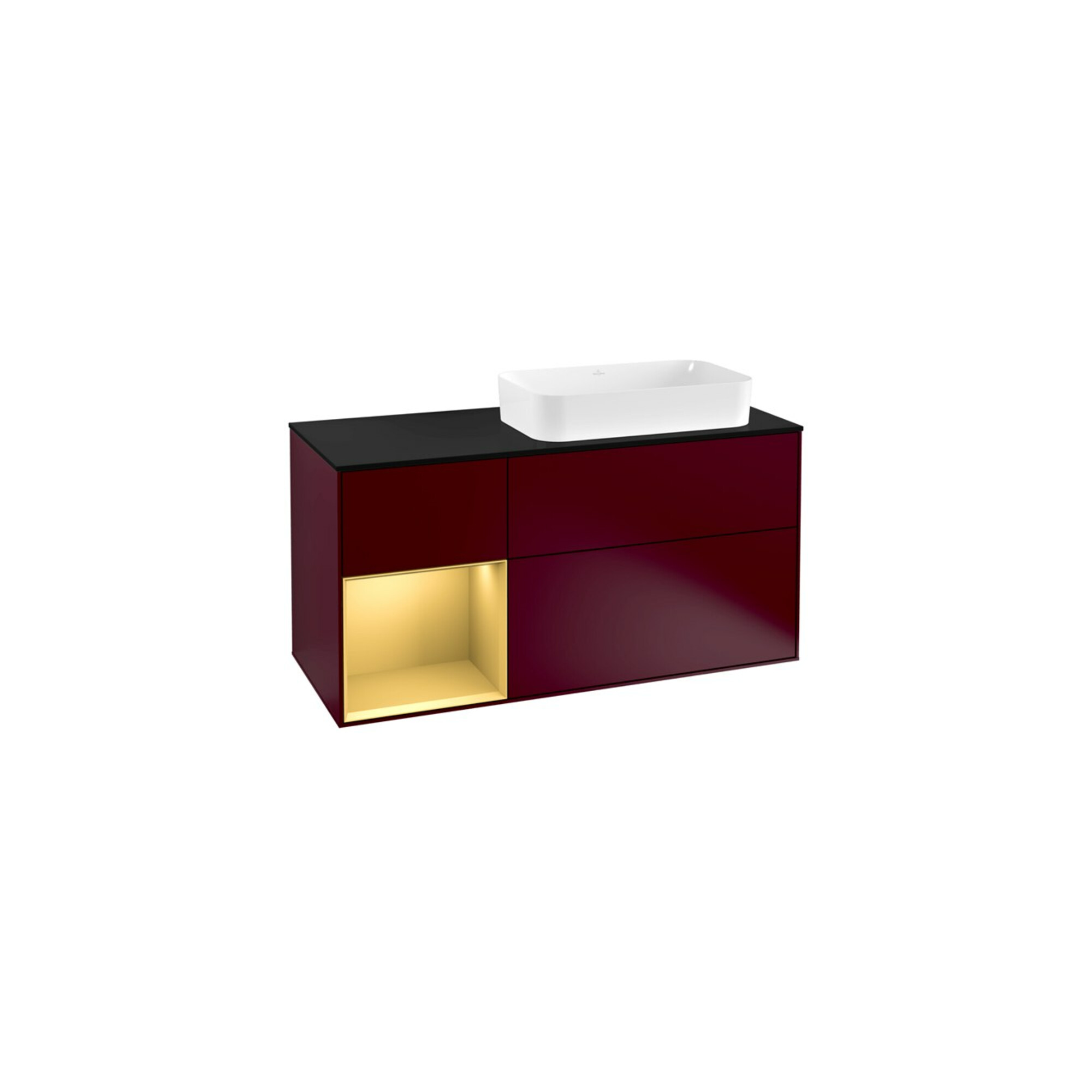 V&B Waschtischunterschrank Wandbeleuchtung Finion 120cm, Pl bla m, Reg li gol m, Peo m ; Villeroy & Boch