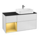 V&B Waschtischunterschrank Wandbeleuchtung Finion 120cm, Pl bla m, Reg li gol m, wh. m Lac-1