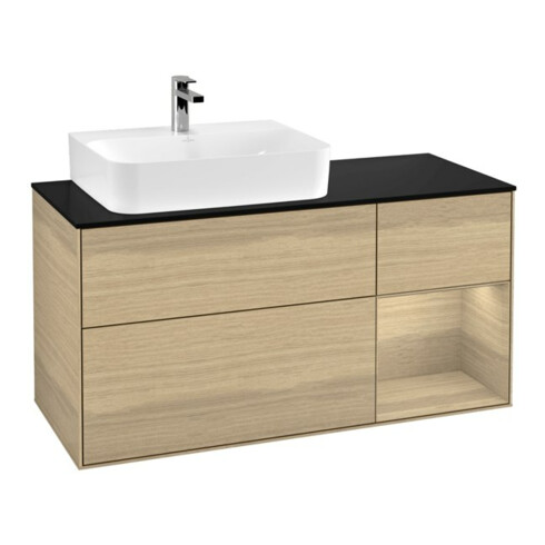 V&B Waschtischunterschrank Wandbeleuchtung Finion 120cm, Pl bla m, Reg li Oa ven, Oa ven