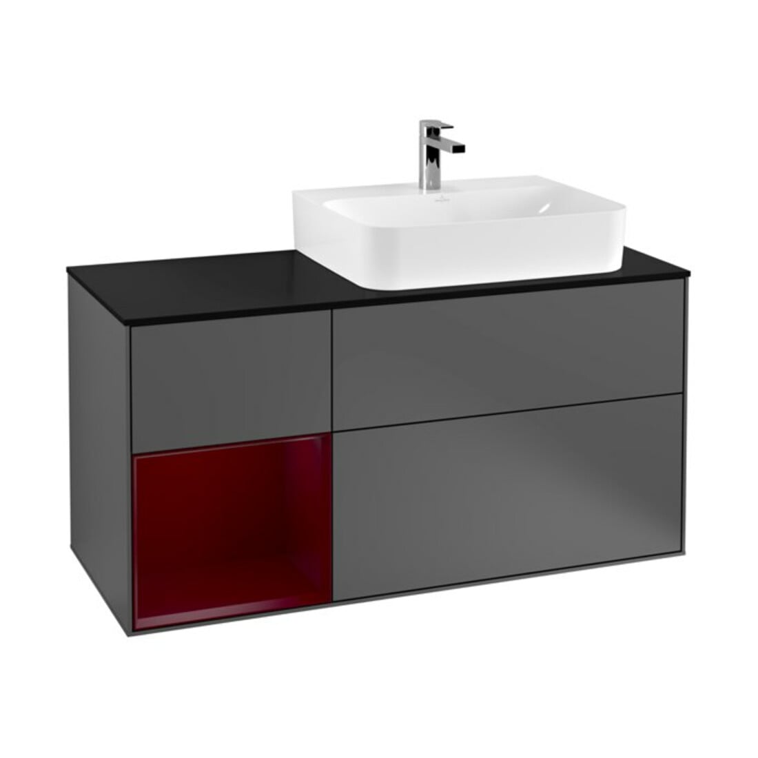 V&B Waschtischunterschrank Wandbeleuchtung Finion 120cm, Pl bla m, Reg li Peo, Anthrac. m