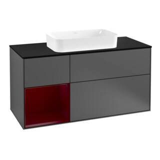 V&B Waschtischunterschrank Wandbeleuchtung Finion 120cm, Pl bla m, Reg li Peo, Anthrac. m