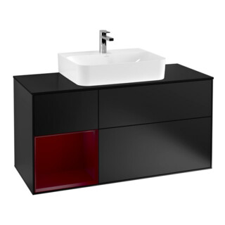 V&B Waschtischunterschrank Wandbeleuchtung Finion 120cm, Pl bla m, Reg li Peo, bla m Lac