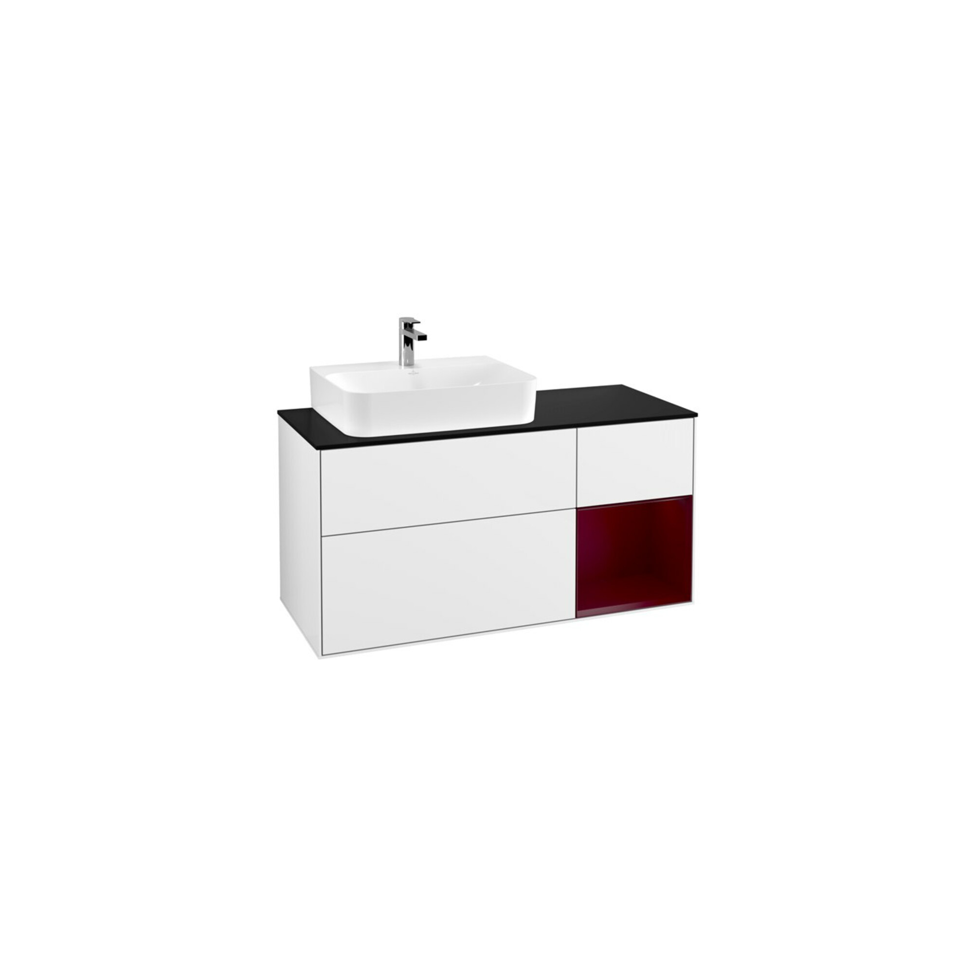 V&B Waschtischunterschrank Wandbeleuchtung Finion 120cm, Pl bla m, Reg li Peo, glo wh. Lac ; Villeroy & Boch