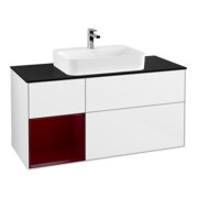 V&B Waschtischunterschrank Wandbeleuchtung Finion 120cm, Pl bla m, Reg li Peo, glo wh. Lac