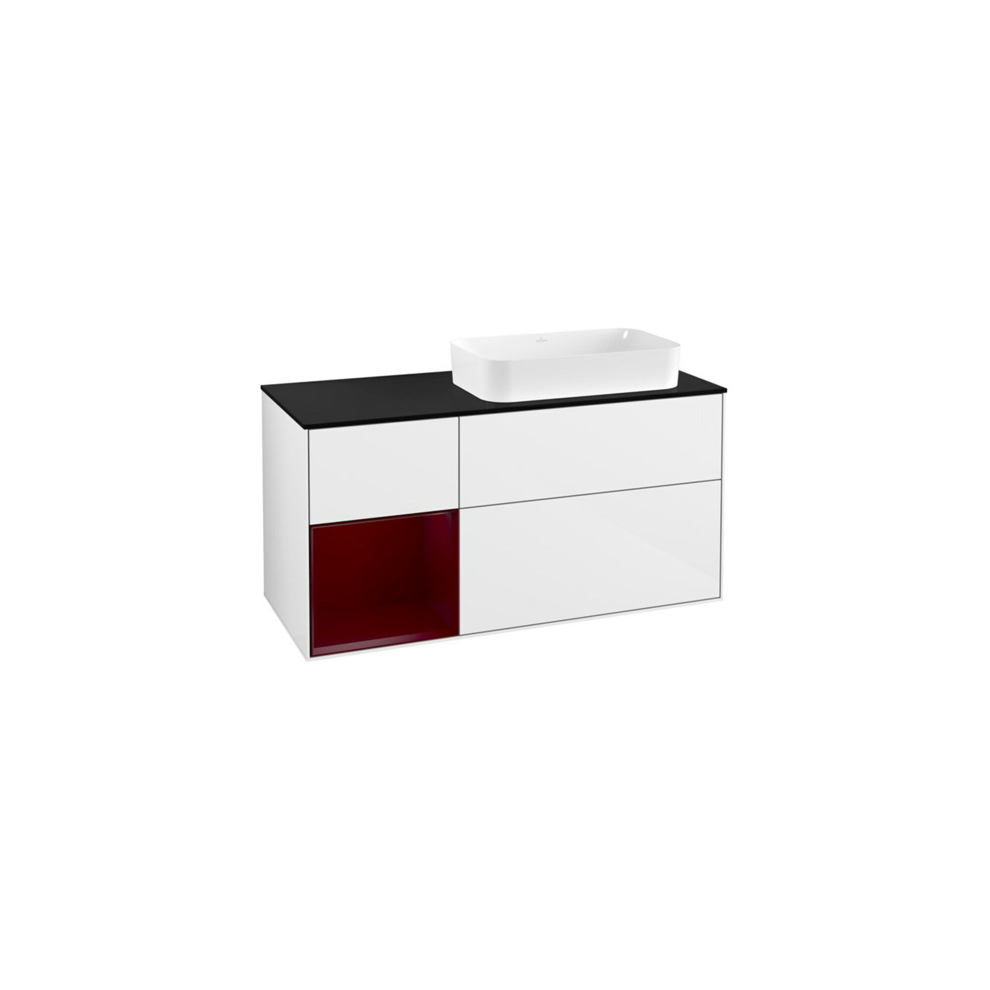 V&B Waschtischunterschrank Wandbeleuchtung Finion 120cm, Pl bla m, Reg li Peo, glo wh. Lac ; Villeroy & Boch