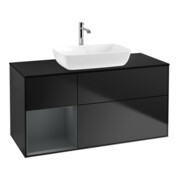 V&B Waschtischunterschrank Wandbeleuchtung Finion 120cm, Pl bla m, Reg md m Lac, bla m Lac