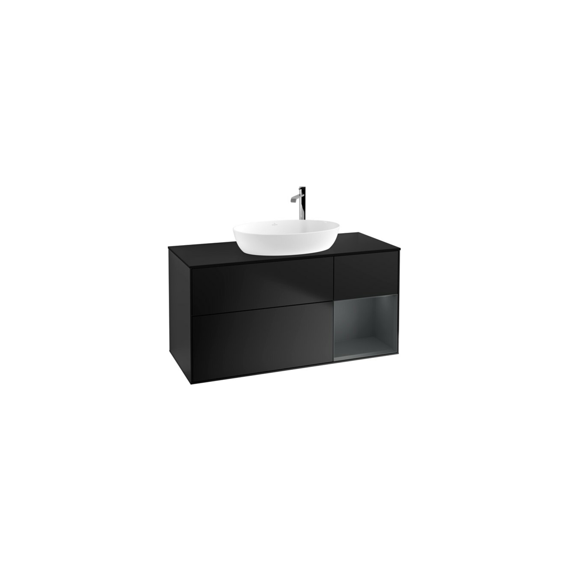 V&B Waschtischunterschrank Wandbeleuchtung Finion 120cm, Pl bla m, Reg md m Lac, bla m Lac ; Villeroy & Boch