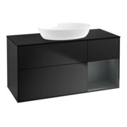 V&B Waschtischunterschrank Wandbeleuchtung Finion 120cm, Pl bla m, Reg md m Lac, bla m Lac