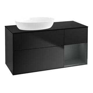 V&B Waschtischunterschrank Wandbeleuchtung Finion 120cm, Pl bla m, Reg md m Lac, bla m Lac