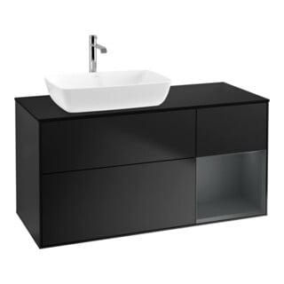 V&B Waschtischunterschrank Wandbeleuchtung Finion 120cm, Pl bla m, Reg md m Lac, bla m Lac