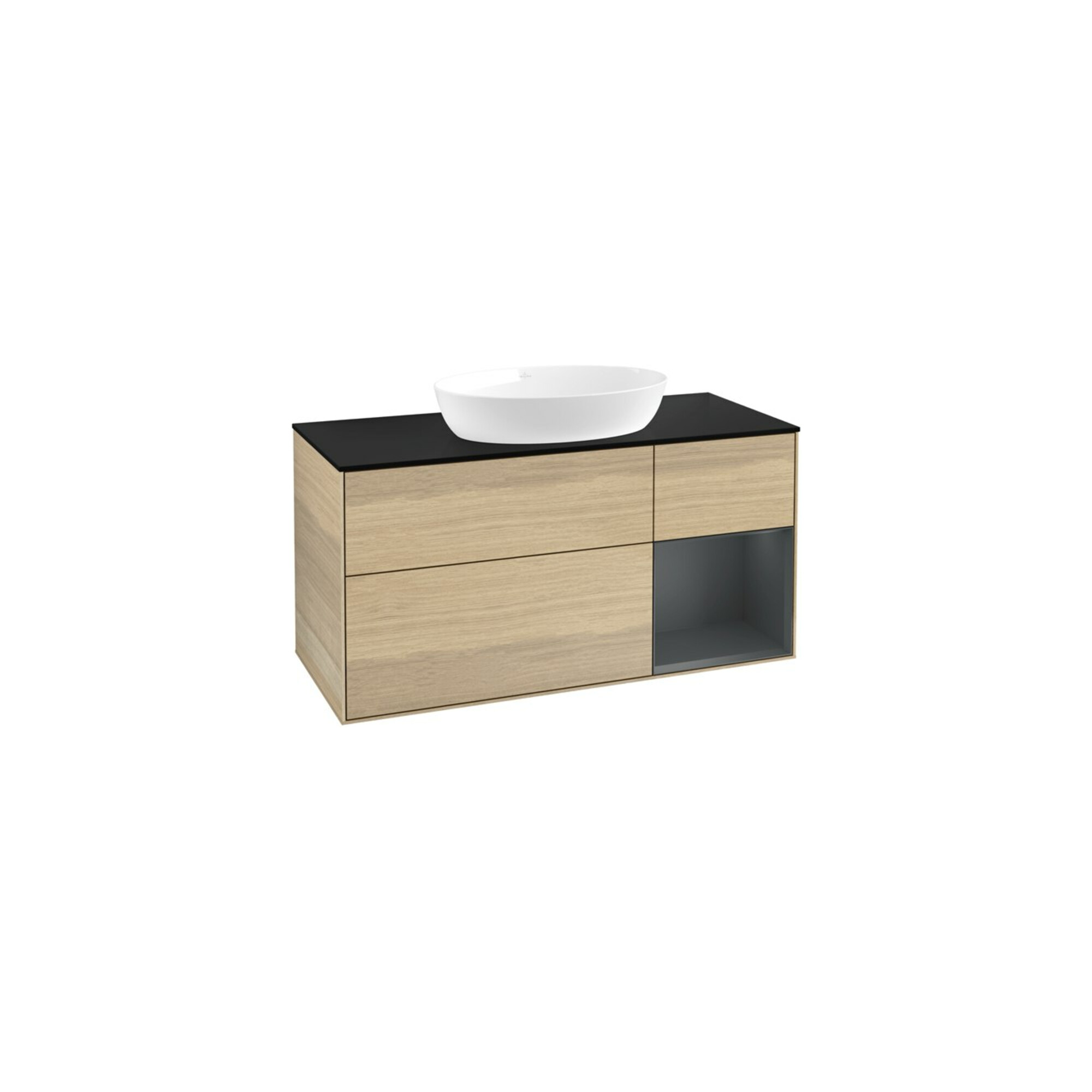 V&B Waschtischunterschrank Wandbeleuchtung Finion 120cm, Pl bla m, Reg md m Lac, Oa ven ; Villeroy & Boch