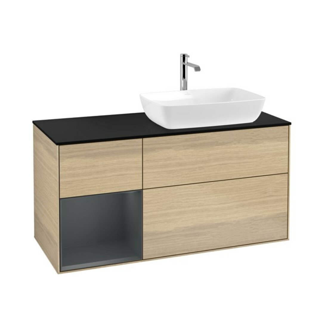 V&B Waschtischunterschrank Wandbeleuchtung Finion 120cm, Pl bla m, Reg md m Lac, Oa ven